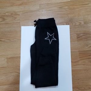 Girls black star sweatpants